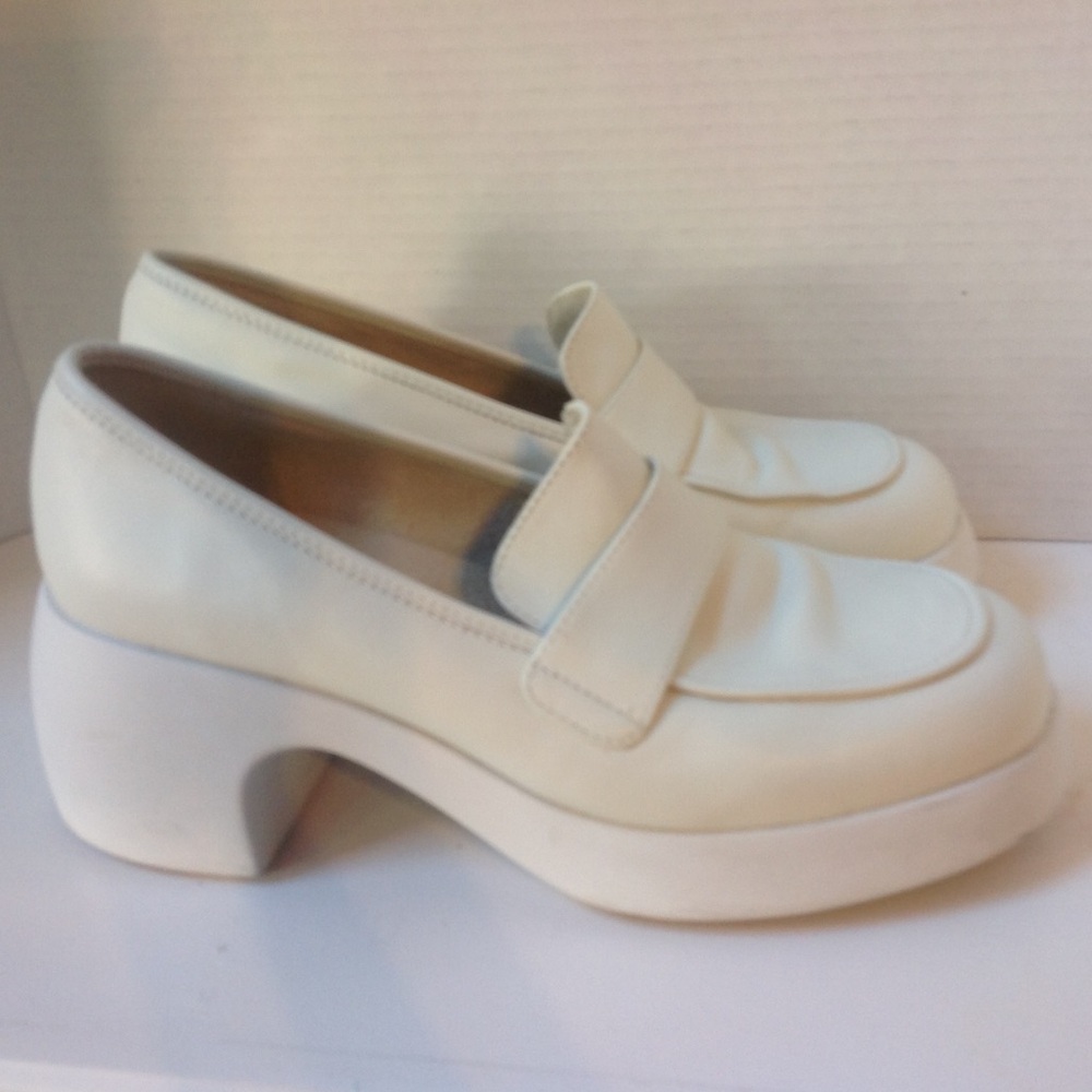 Camper Thelma White Platform Loafers Chunky